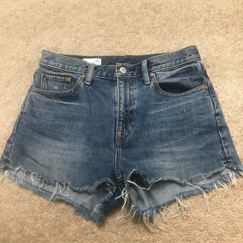 Used GAP denim high waisted shorts size 27